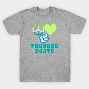 Peace, Love & Thunderboats  - Pacific Northwest Retro Pop Electric Green Style T-Shirt